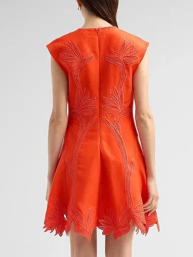 Simkhai Women's Raquel Embroidered Mini Dress | Thumbnail 3 Simkhai Women's Raquel Embroidered Mini Dress | Thumbnail 3