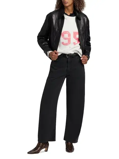Nili Lotan Women's Aime Leather Bomber Jacket | Thumbnail 2 Nili Lotan Women's Aime Leather Bomber Jacket | Thumbnail 2