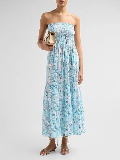 Lilly Pulitzer Women's Anali Printed Strapless Coverup Midi Dress - Resort White | Thumbnail 2 Lilly Pulitzer Women's Anali Printed Strapless Coverup Midi Dress - Resort White | Thumbnail 2