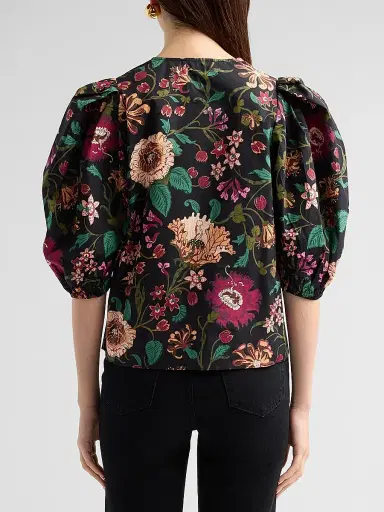Ulla Johnson Women's Florielle Floral Cotton Top - Dahlia - Size 16 | Thumbnail 3 Ulla Johnson Women's Florielle Floral Cotton Top - Dahlia - Size 16 | Thumbnail 3