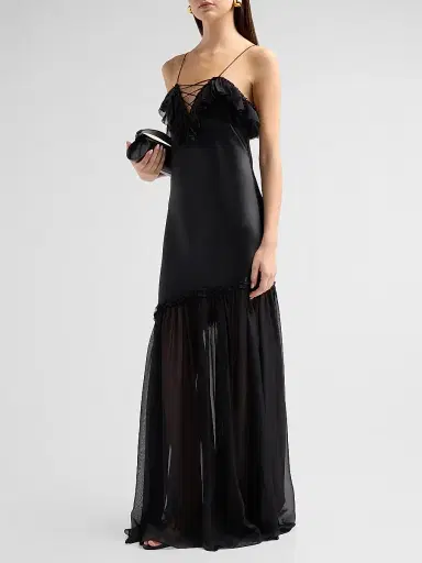 Ulla Johnson Women's Elaria Silk Gown - Noir - Size 12 | Thumbnail 4 Ulla Johnson Women's Elaria Silk Gown - Noir - Size 12 | Thumbnail 4
