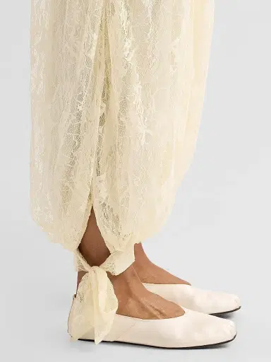 Hemant & Nandita Women's Floral Lace Parachute Pants - Eggshell - Size Medium | Thumbnail 5 Hemant & Nandita Women's Floral Lace Parachute Pants - Eggshell - Size Medium | Thumbnail 5