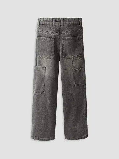 Molo Little Boy's & Boy's Archer Wide-Leg Jeans - Washed Black | Thumbnail 2 Molo Little Boy's & Boy's Archer Wide-Leg Jeans - Washed Black | Thumbnail 2
