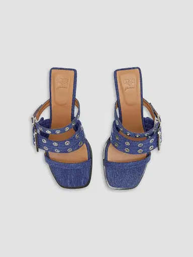 Ganni Women's 50MM Buckle-Strap Denim Mules - Mid Blue Vintage - Size 11 | Thumbnail 3 Ganni Women's 50MM Buckle-Strap Denim Mules - Mid Blue Vintage - Size 11 | Thumbnail 3