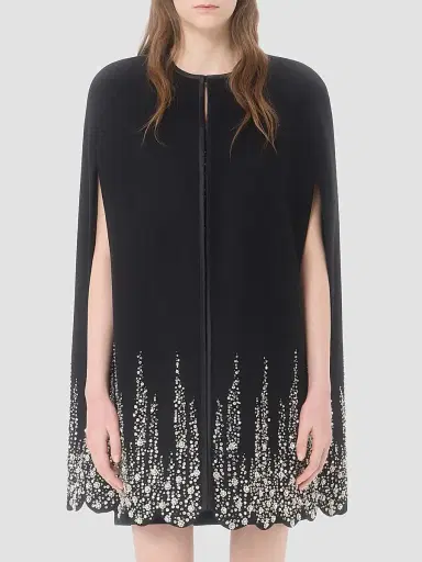 Valentino Women's Embroidered Compact Drap Cape | Thumbnail 3 Valentino Women's Embroidered Compact Drap Cape | Thumbnail 3