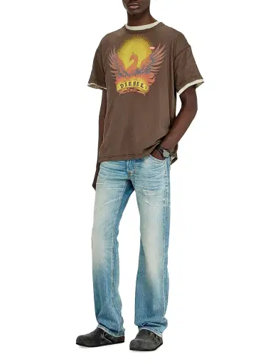 Diesel Men's Logo Graphic Phoenix Cotton T-Shirt | Thumbnail 2 Diesel Men's Logo Graphic Phoenix Cotton T-Shirt | Thumbnail 2