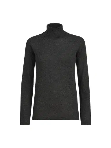 Brunello Cucinelli Women's Cashmere and Silk Lightweight Turtleneck Sweater - Anthracite | Thumbnail 1 Brunello Cucinelli Women's Cashmere and Silk Lightweight Turtleneck Sweater - Anthracite | Thumbnail 1