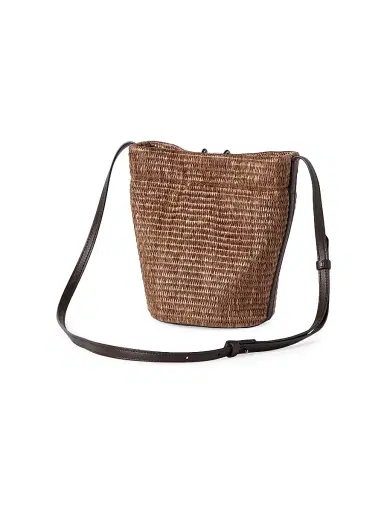 Brunello Cucinelli Women's Sartorial Bucket Bag in Techno Cotton Raffia - Light Brown | Thumbnail 3 Brunello Cucinelli Women's Sartorial Bucket Bag in Techno Cotton Raffia - Light Brown | Thumbnail 3
