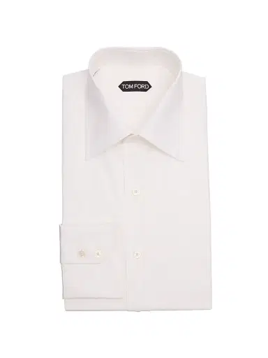 TOM FORD Men's Slim-Fit Cotton Poplin Dress Shirt - White | Thumbnail 1 TOM FORD Men's Slim-Fit Cotton Poplin Dress Shirt - White | Thumbnail 1