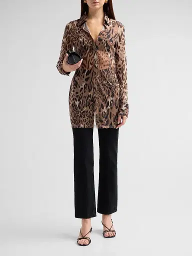 Ksubi Women's Higher Than Heaven Devin Leopard-Print Shirtdress - Brown - Size Medium | Thumbnail 2 Ksubi Women's Higher Than Heaven Devin Leopard-Print Shirtdress - Brown - Size Medium | Thumbnail 2