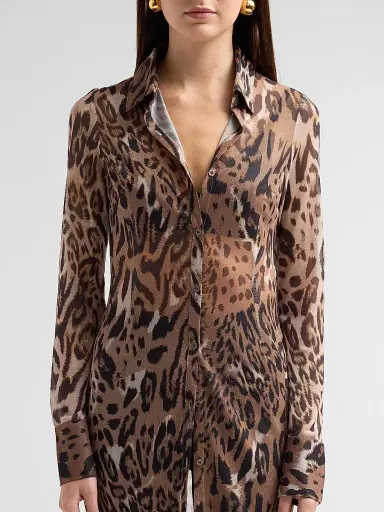 Ksubi Women's Higher Than Heaven Devin Leopard-Print Shirtdress - Brown - Size Medium | Thumbnail 5 Ksubi Women's Higher Than Heaven Devin Leopard-Print Shirtdress - Brown - Size Medium | Thumbnail 5