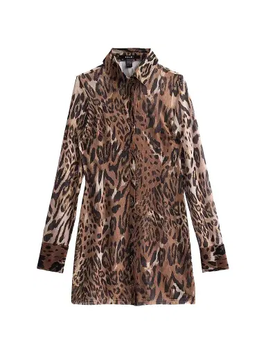 Ksubi Women's Higher Than Heaven Devin Leopard-Print Shirtdress - Brown - Size Medium | Thumbnail 1 Ksubi Women's Higher Than Heaven Devin Leopard-Print Shirtdress - Brown - Size Medium | Thumbnail 1