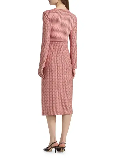 Misook Women's Faux Wrap Soft Knit Midi Dress - Honeysuckle Russet Biscotti - Size XXL | Thumbnail 5 Misook Women's Faux Wrap Soft Knit Midi Dress - Honeysuckle Russet Biscotti - Size XXL | Thumbnail 5