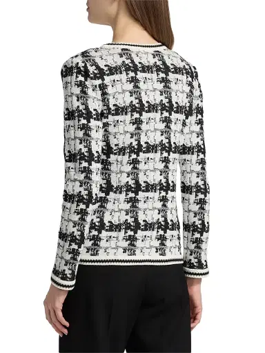 Misook Women's Tailored Faux Double Breasted Knit Jacket - Black New Ivory - Size XXL | Thumbnail 5 Misook Women's Tailored Faux Double Breasted Knit Jacket - Black New Ivory - Size XXL | Thumbnail 5