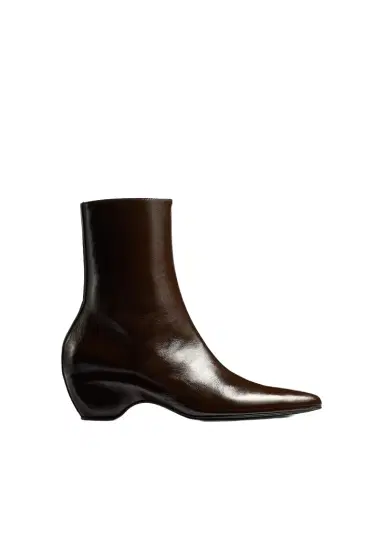 Khaite Sybil Ankle Boot In Cacao | Thumbnail 1 Khaite Sybil Ankle Boot In Cacao | Thumbnail 1