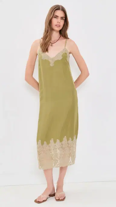 The Great. The Legacy Dress Light Olive/Cream | Thumbnail 2 The Great. The Legacy Dress Light Olive/Cream | Thumbnail 2