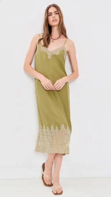 The Great. The Legacy Dress Light Olive/Cream | Thumbnail 5 The Great. The Legacy Dress Light Olive/Cream | Thumbnail 5