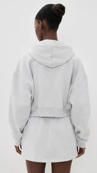 GOOD AMERICAN The Zip Up Sweatshirt Heather Grey | Thumbnail 3 GOOD AMERICAN The Zip Up Sweatshirt Heather Grey | Thumbnail 3