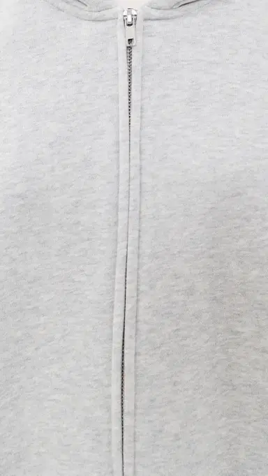 GOOD AMERICAN The Zip Up Sweatshirt Heather Grey | Thumbnail 6 GOOD AMERICAN The Zip Up Sweatshirt Heather Grey | Thumbnail 6