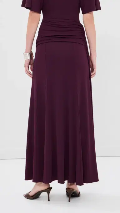 Rabanne Long Ruched Skirt Magenta Purple | Thumbnail 3 Rabanne Long Ruched Skirt Magenta Purple | Thumbnail 3