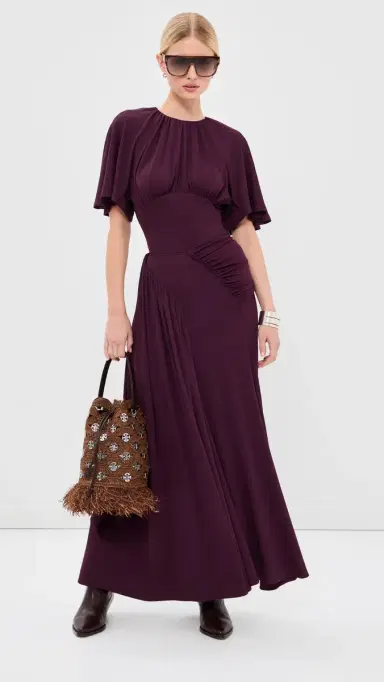 Rabanne Long Ruched Skirt Magenta Purple | Thumbnail 5 Rabanne Long Ruched Skirt Magenta Purple | Thumbnail 5