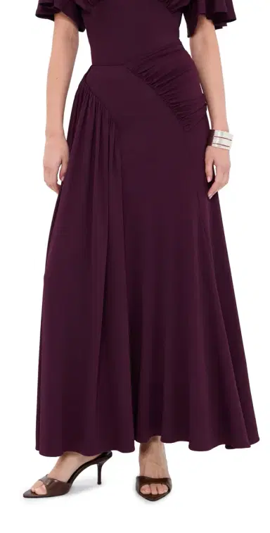 Rabanne Long Ruched Skirt Magenta Purple | Thumbnail 1 Rabanne Long Ruched Skirt Magenta Purple | Thumbnail 1