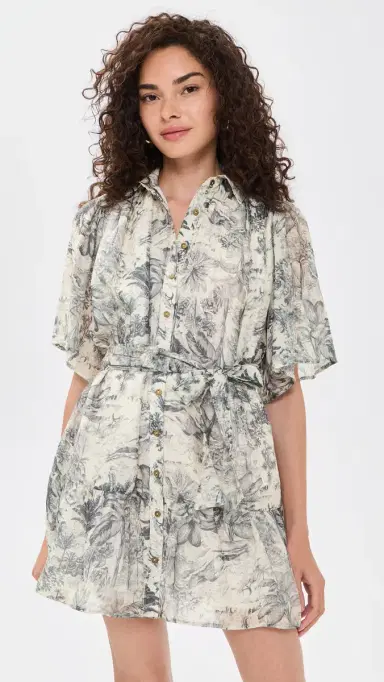 En Saison Holly Mini Dress White Slate Blue M | Thumbnail 2 En Saison Holly Mini Dress White Slate Blue M | Thumbnail 2