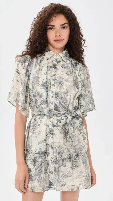 En Saison Holly Mini Dress White Slate Blue M | Thumbnail 6 En Saison Holly Mini Dress White Slate Blue M | Thumbnail 6