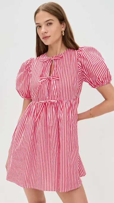 English Factory Stripe Sleeveless Bow Dress | Thumbnail 2 English Factory Stripe Sleeveless Bow Dress | Thumbnail 2