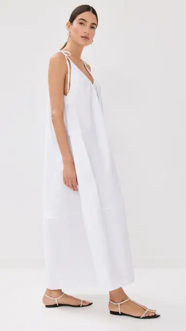 Co Gathered Maxi Dress White | Thumbnail 4 Co Gathered Maxi Dress White | Thumbnail 4