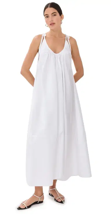 Co Gathered Maxi Dress White | Thumbnail 1 Co Gathered Maxi Dress White | Thumbnail 1