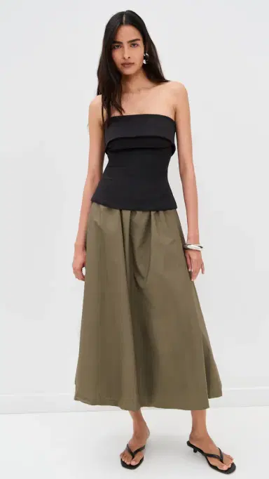 En Saison Arden Mixed Media Dress Black Olive L | Thumbnail 2 En Saison Arden Mixed Media Dress Black Olive L | Thumbnail 2