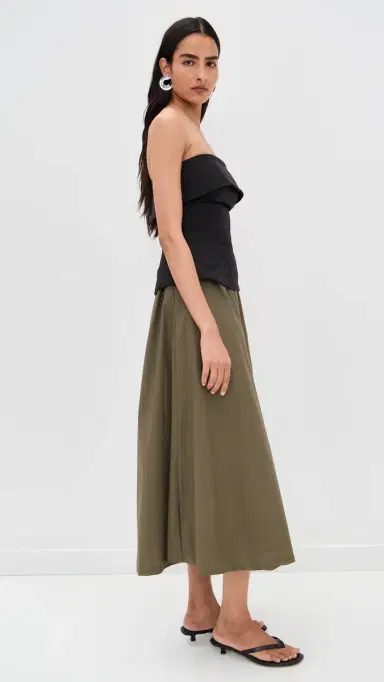 En Saison Arden Mixed Media Dress Black Olive L | Thumbnail 4 En Saison Arden Mixed Media Dress Black Olive L | Thumbnail 4