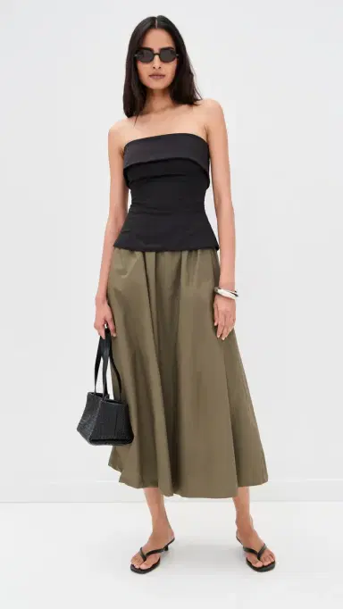 En Saison Arden Mixed Media Dress Black Olive L | Thumbnail 5 En Saison Arden Mixed Media Dress Black Olive L | Thumbnail 5