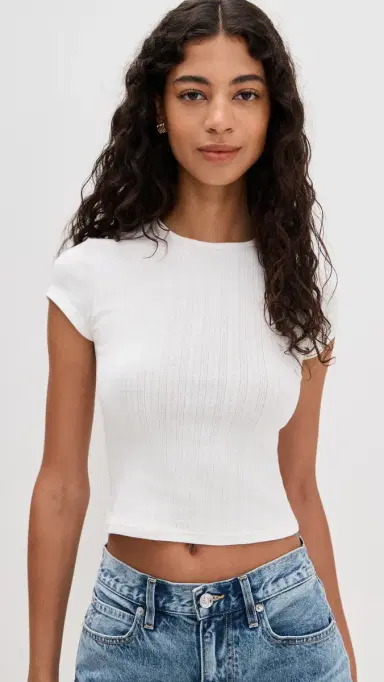 Free People Wait A inute Baby Tee Oatmeal | Thumbnail 2 Free People Wait A inute Baby Tee Oatmeal | Thumbnail 2