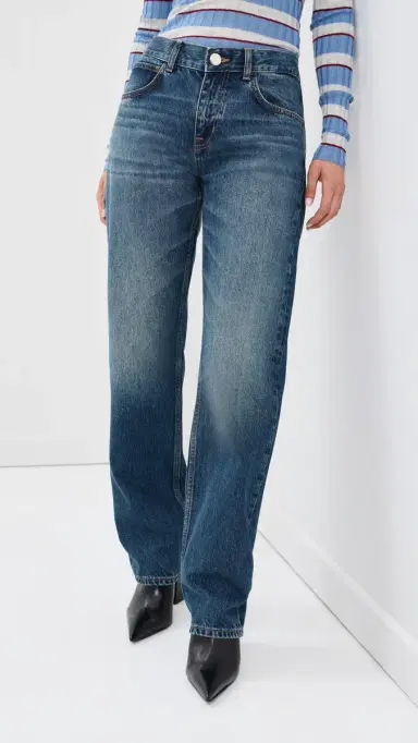 Brandon Maxwell The Beau Classic Buckle Jeans Indigo 26 | Thumbnail 2 Brandon Maxwell The Beau Classic Buckle Jeans Indigo 26 | Thumbnail 2