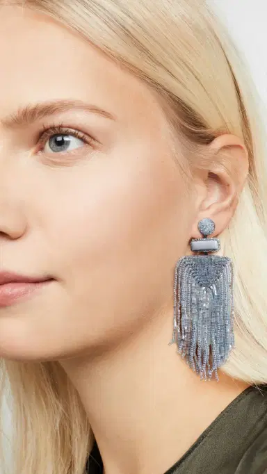 Deepa Gurnani Deepa by Jody Earrings Powder Blue One Size | Thumbnail 3 Deepa Gurnani Deepa by Jody Earrings Powder Blue One Size | Thumbnail 3