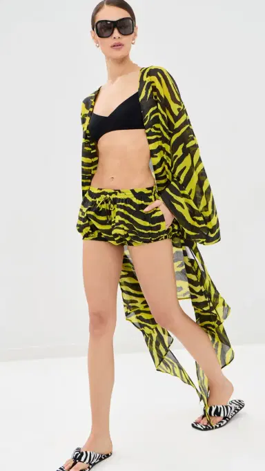 The Attico Black and Yellow Coverups Shorts Yellow/Black | Thumbnail 2 The Attico Black and Yellow Coverups Shorts Yellow/Black | Thumbnail 2