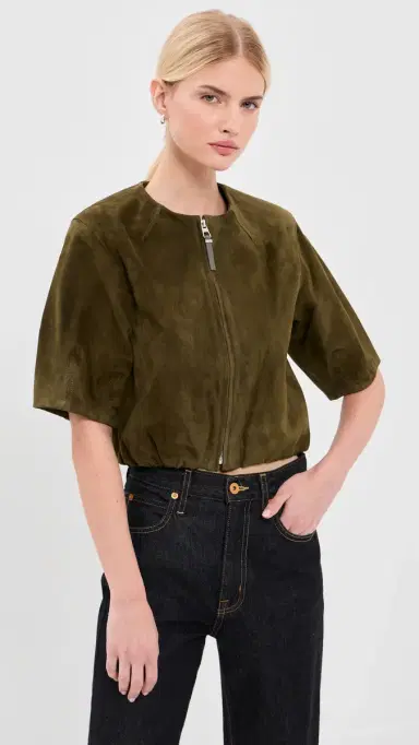 Simkhai Austyn Short Sleeve Zip Up Jacket | Thumbnail 2 Simkhai Austyn Short Sleeve Zip Up Jacket | Thumbnail 2