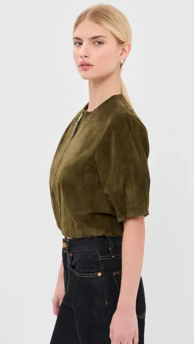 Simkhai Austyn Short Sleeve Zip Up Jacket | Thumbnail 4 Simkhai Austyn Short Sleeve Zip Up Jacket | Thumbnail 4