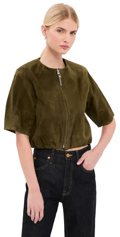 Simkhai Austyn Short Sleeve Zip Up Jacket | Thumbnail 1 Simkhai Austyn Short Sleeve Zip Up Jacket | Thumbnail 1