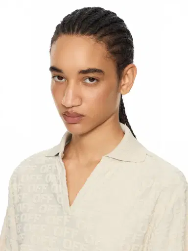 Off-White Terry Off Crop Polo | Thumbnail 5 Off-White Terry Off Crop Polo | Thumbnail 5