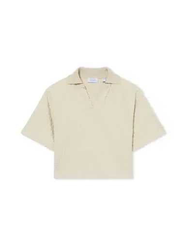 Off-White Terry Off Crop Polo | Thumbnail 1 Off-White Terry Off Crop Polo | Thumbnail 1