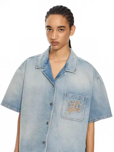 Off-White College Patch Denim S/S Shirt | Thumbnail 5 Off-White College Patch Denim S/S Shirt | Thumbnail 5