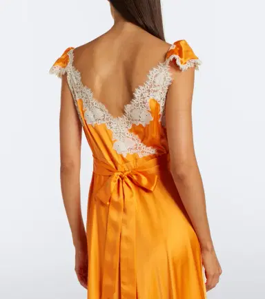 DÔEN Dôen Fiona lace-trimmed silk satin maxi dress | Thumbnail 2 DÔEN Dôen Fiona lace-trimmed silk satin maxi dress | Thumbnail 2
