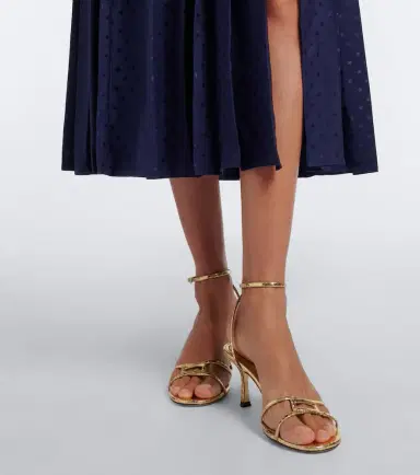 Alessandra Rich Pleated silk jacquard midi dress | Thumbnail 3 Alessandra Rich Pleated silk jacquard midi dress | Thumbnail 3