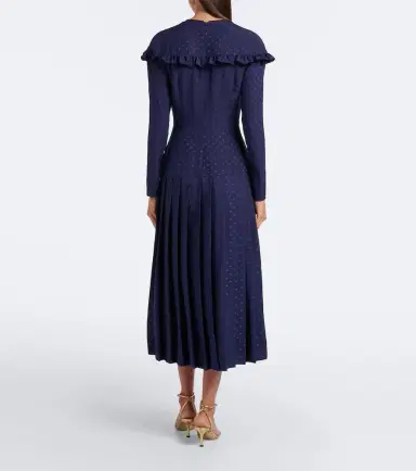 Alessandra Rich Pleated silk jacquard midi dress | Thumbnail 4 Alessandra Rich Pleated silk jacquard midi dress | Thumbnail 4