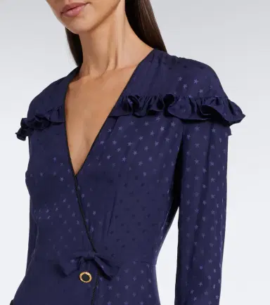 Alessandra Rich Pleated silk jacquard midi dress | Thumbnail 6 Alessandra Rich Pleated silk jacquard midi dress | Thumbnail 6