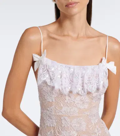 Alessandra Rich Ruffled sequined lace slip dress | Thumbnail 5 Alessandra Rich Ruffled sequined lace slip dress | Thumbnail 5