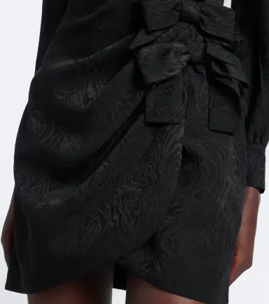 Alessandra Rich Bow-detail ruffled silk moiré minidress | Thumbnail 3 Alessandra Rich Bow-detail ruffled silk moiré minidress | Thumbnail 3